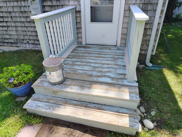 Entry stairs and rails, before